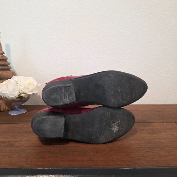 Franco Sarto Red Waco Leather Pointed Cowboy Western Bootie Sz 8.5 - Picture 7 of 10